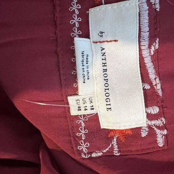 Anthropologie Women’s Red Embroidered Bandana Mini Skirt US 14 NWT - Picture 8 of 11